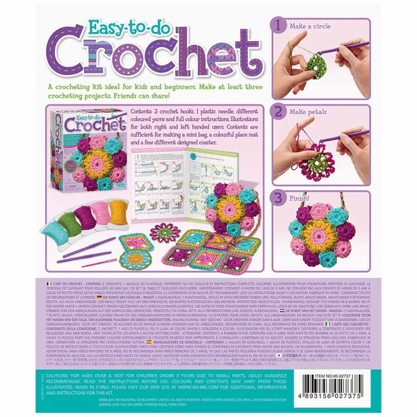 4M Children's First Easy to do Crochet Art Craft Kit for Ages 8 and Up