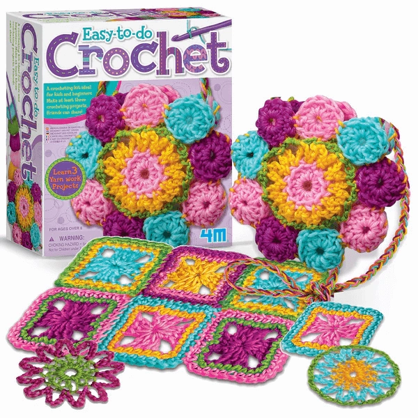 4M Children's First Easy to do Crochet Art Craft Kit for Ages 8 and Up