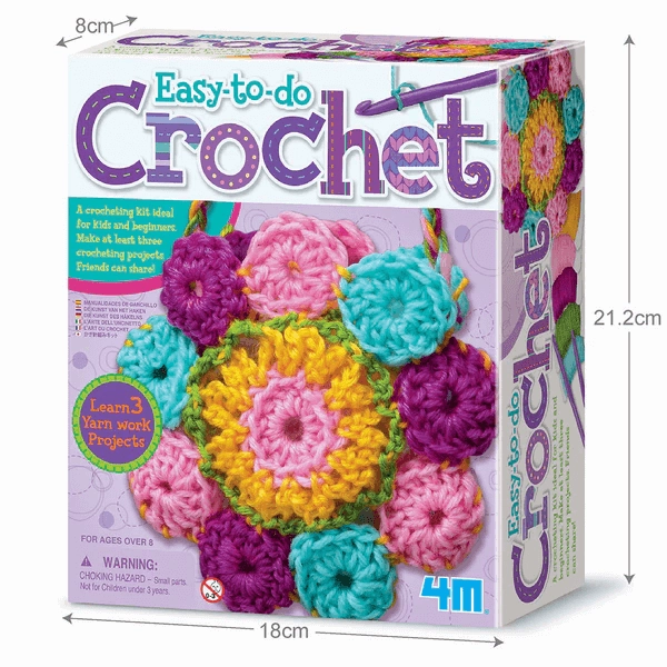 4M Children's First Easy to do Crochet Art Craft Kit for Ages 8 and Up