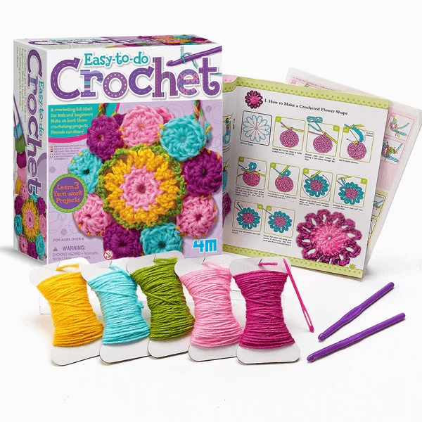 4M Children's First Easy to do Crochet Art Craft Kit for Ages 8 and Up