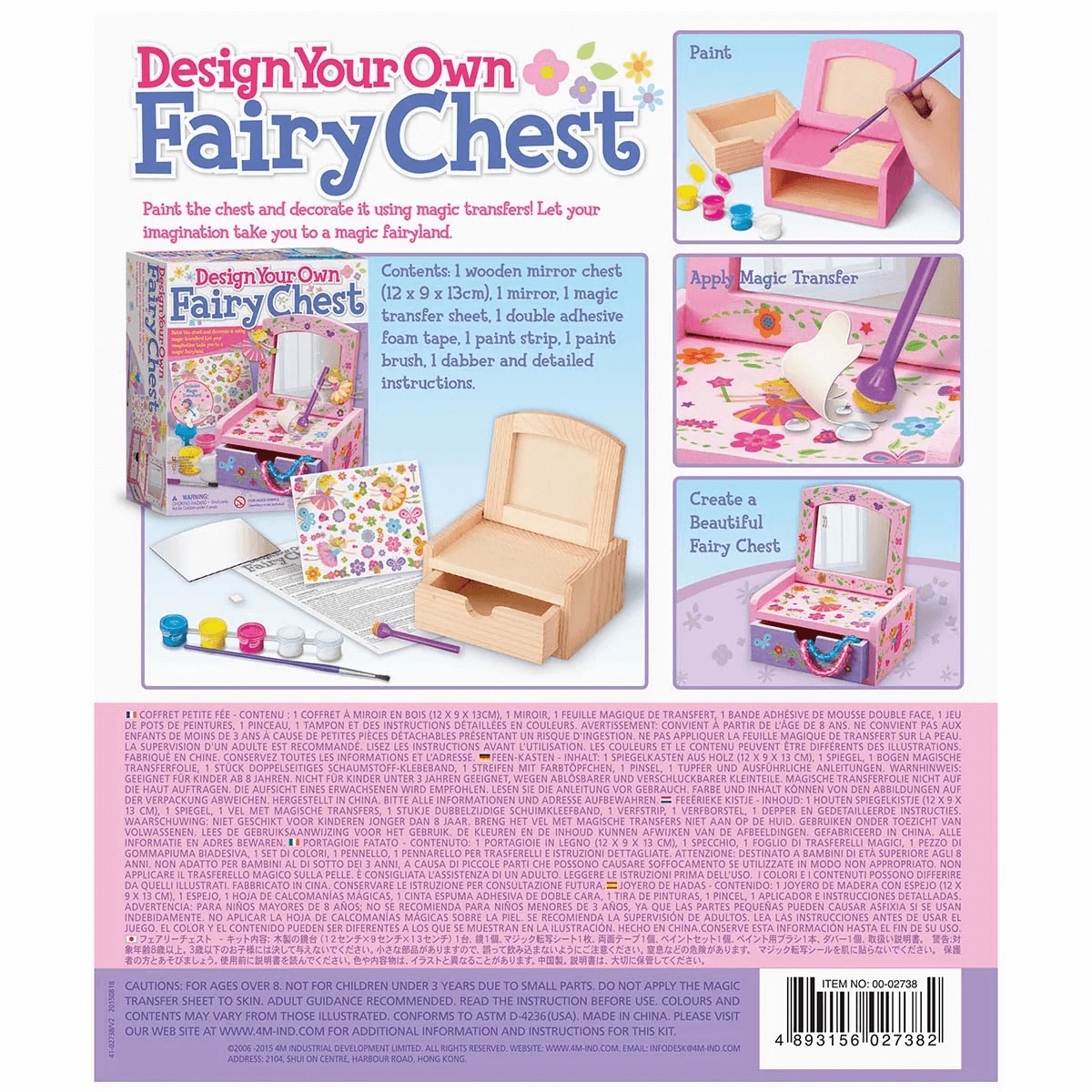 4M Design Your Own Fairy Chest with Mirror Craft Kit for Ages 8 and Up