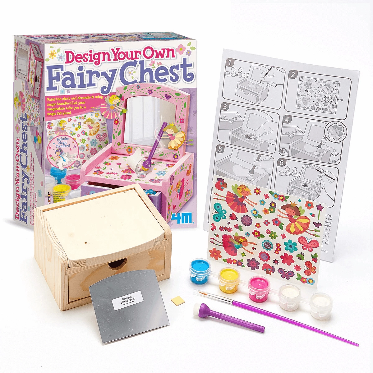 4M Design Your Own Fairy Chest with Mirror Craft Kit for Ages 8 and Up