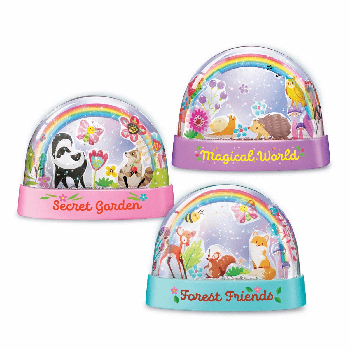 4M KidzMaker Glitter Rainbow Snow Domes Craft Kit for Ages 5 and Up