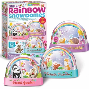 4M KidzMaker Glitter Rainbow Snow Domes Craft Kit for Ages 5 and Up
