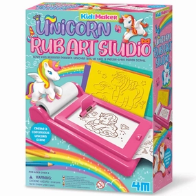 4M KidzMaker Unicorn Rub Art Studio Craft Kit for Children Ages 4 & Up