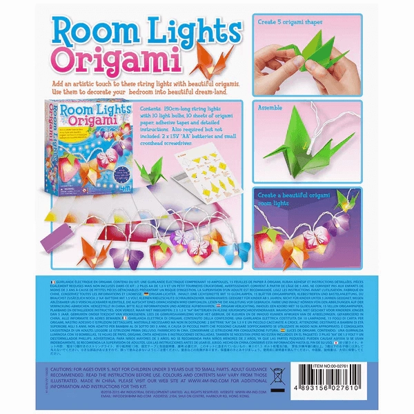 4M Make Your Own Origami Room Lights Craft Kit for Children Age 5 & Up