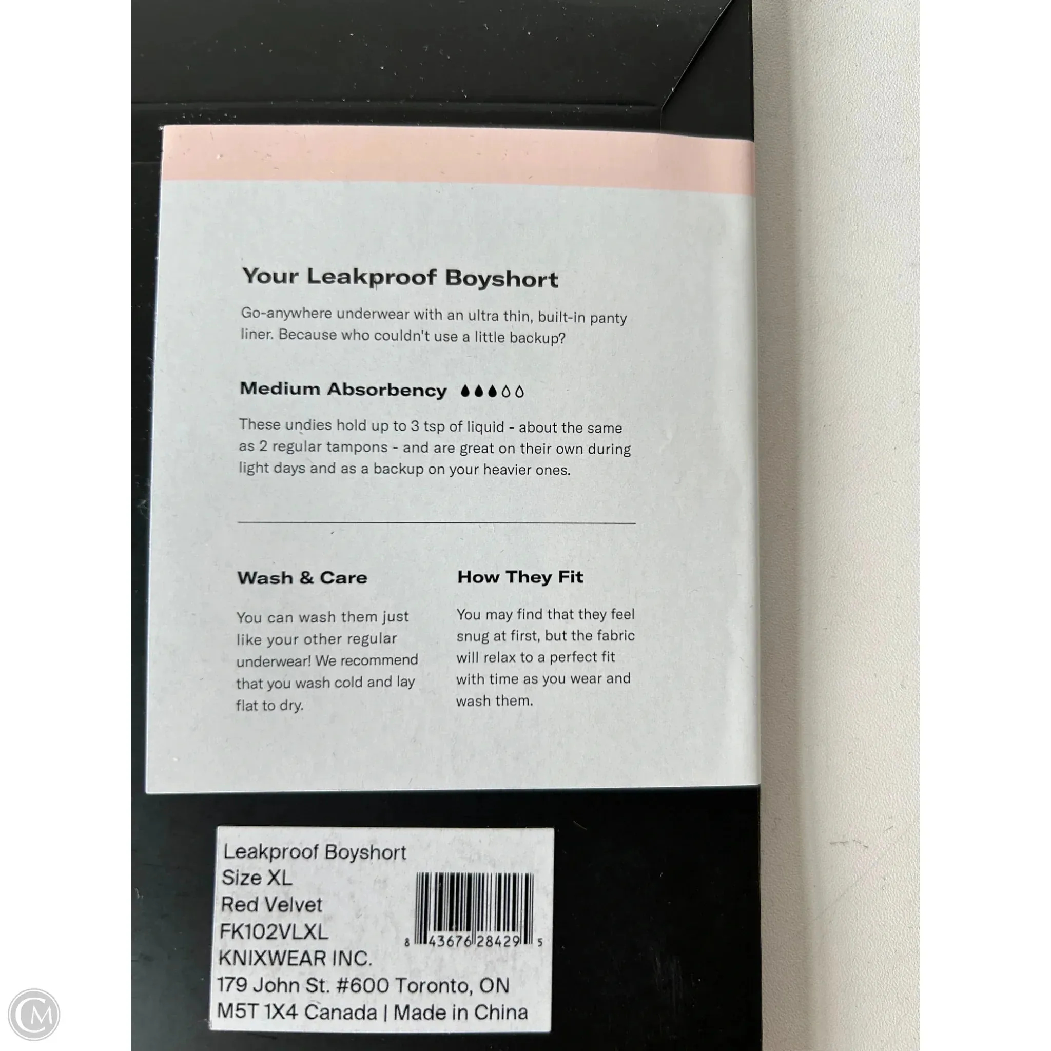 Accessory Label By KNIX LEAKPROOF BOYSHORT, Size: Xlarge