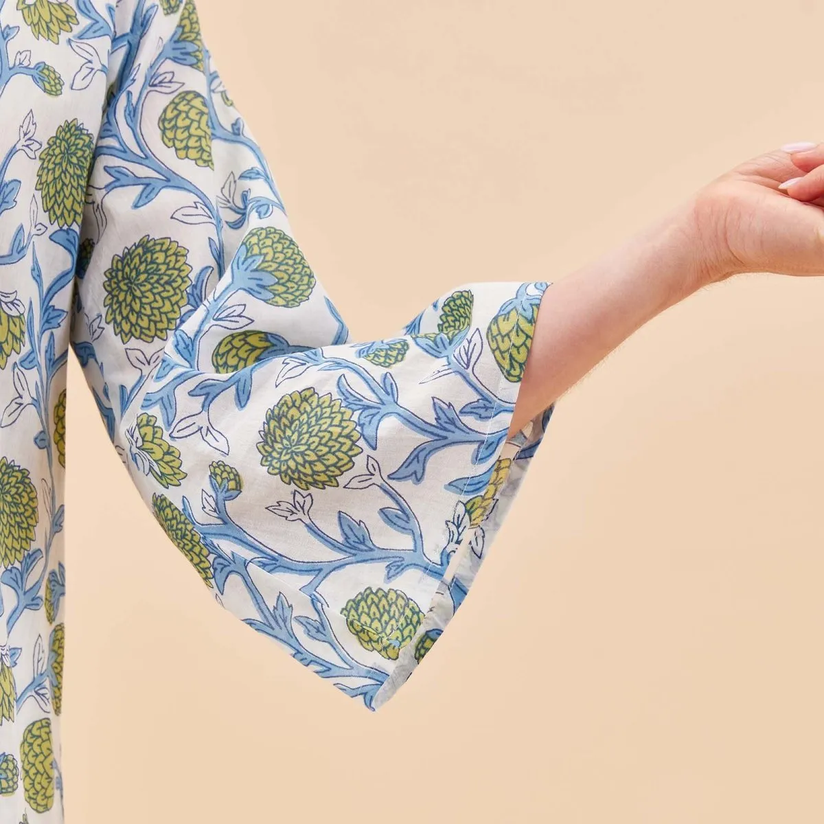 Ainsley Blue Green Cotton Kurta Tunic