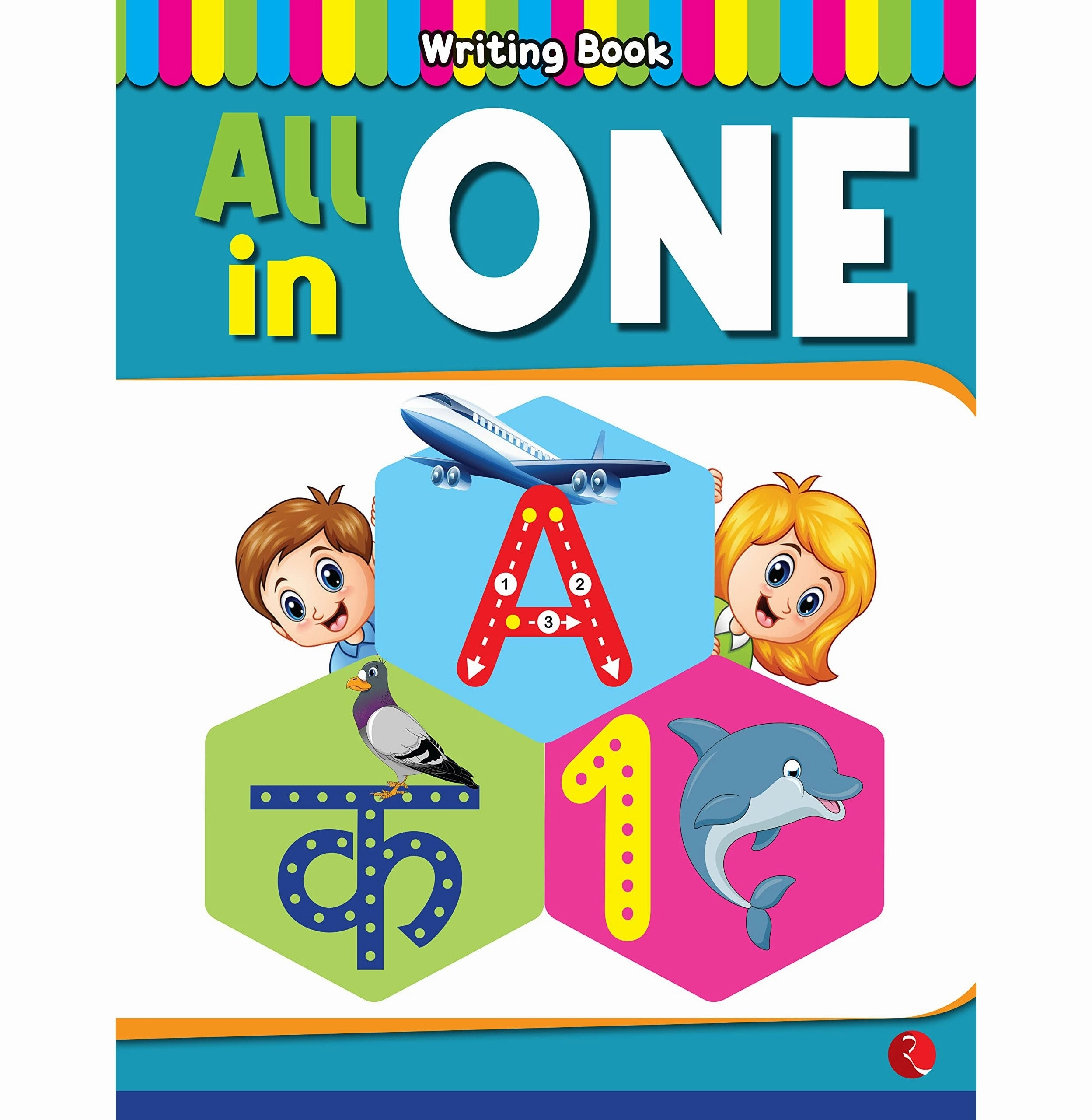 All in one Book : Practice writing book in English and Hindi for Kids : Children Learning book : Numbers Alphabets Moonstone and Rupa Publications India