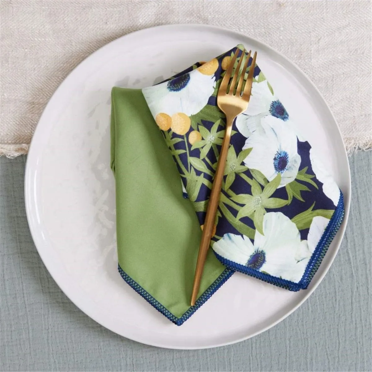 Anemone Poppy blu Dinner Napkin