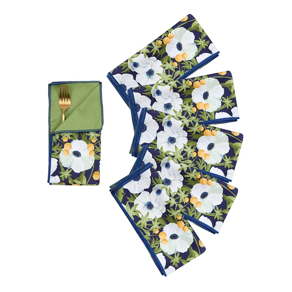 Anemone Poppy blu Dinner Napkin