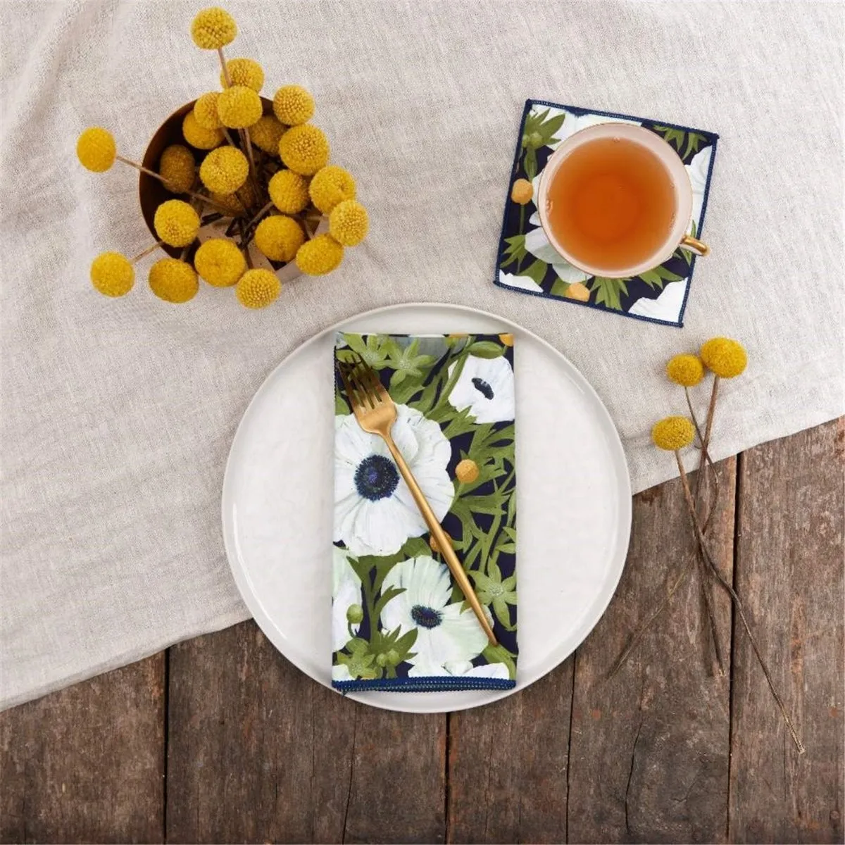 Anemone Poppy blu Dinner Napkin