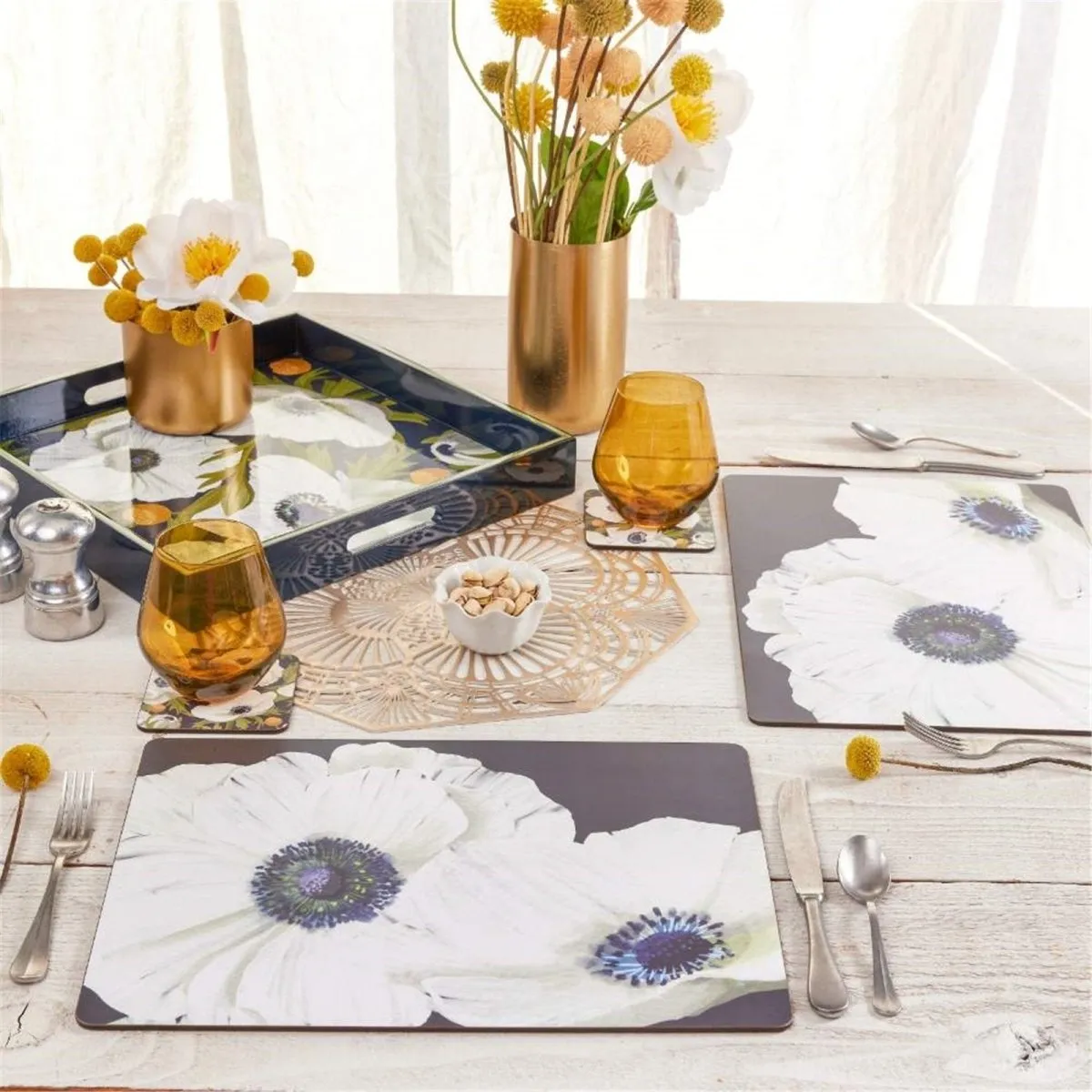 Anemone Poppy Placemat Set 4