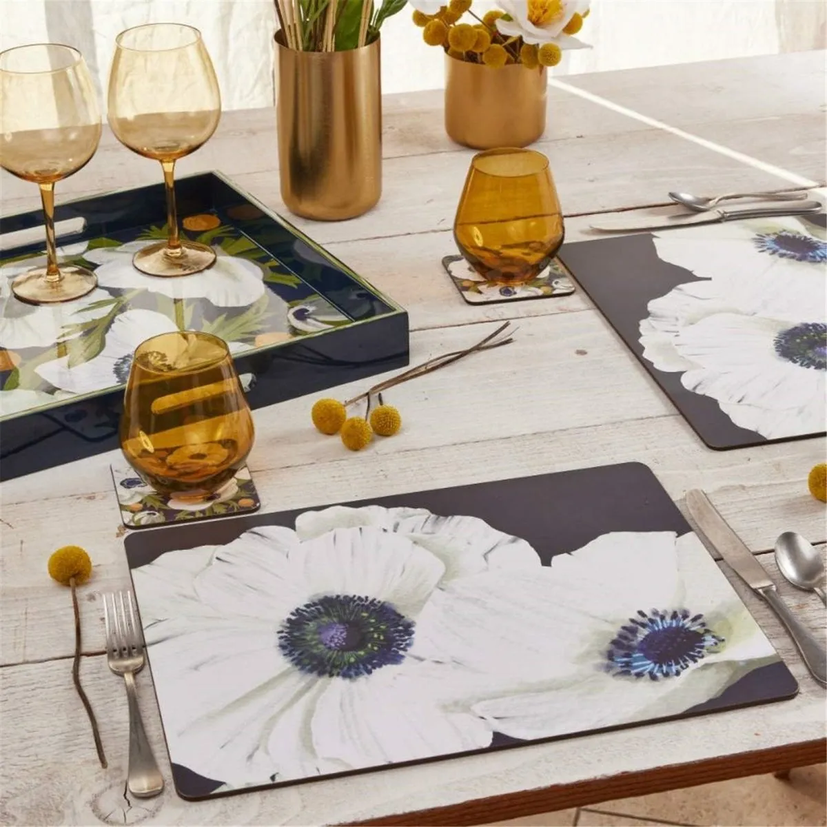 Anemone Poppy Placemat Set 4