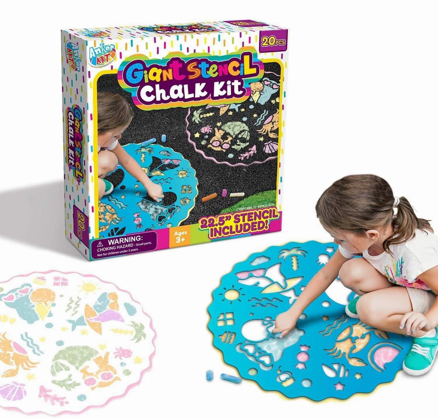 Anker Art 20 Piece Giant Stencil Chalk Kit