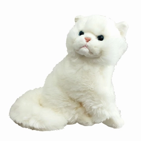 Antics Soft Touch White Cat Sitting 25cm
