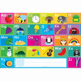 Ashley Productions Smart Poly ABC's Learning Placemat - 13" x 19" - Pack of 10