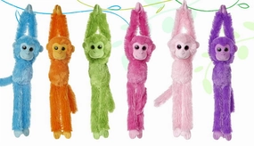 AURORA HANGING CHIMPS BRIGHT COLOURS ASSORTED STYLES