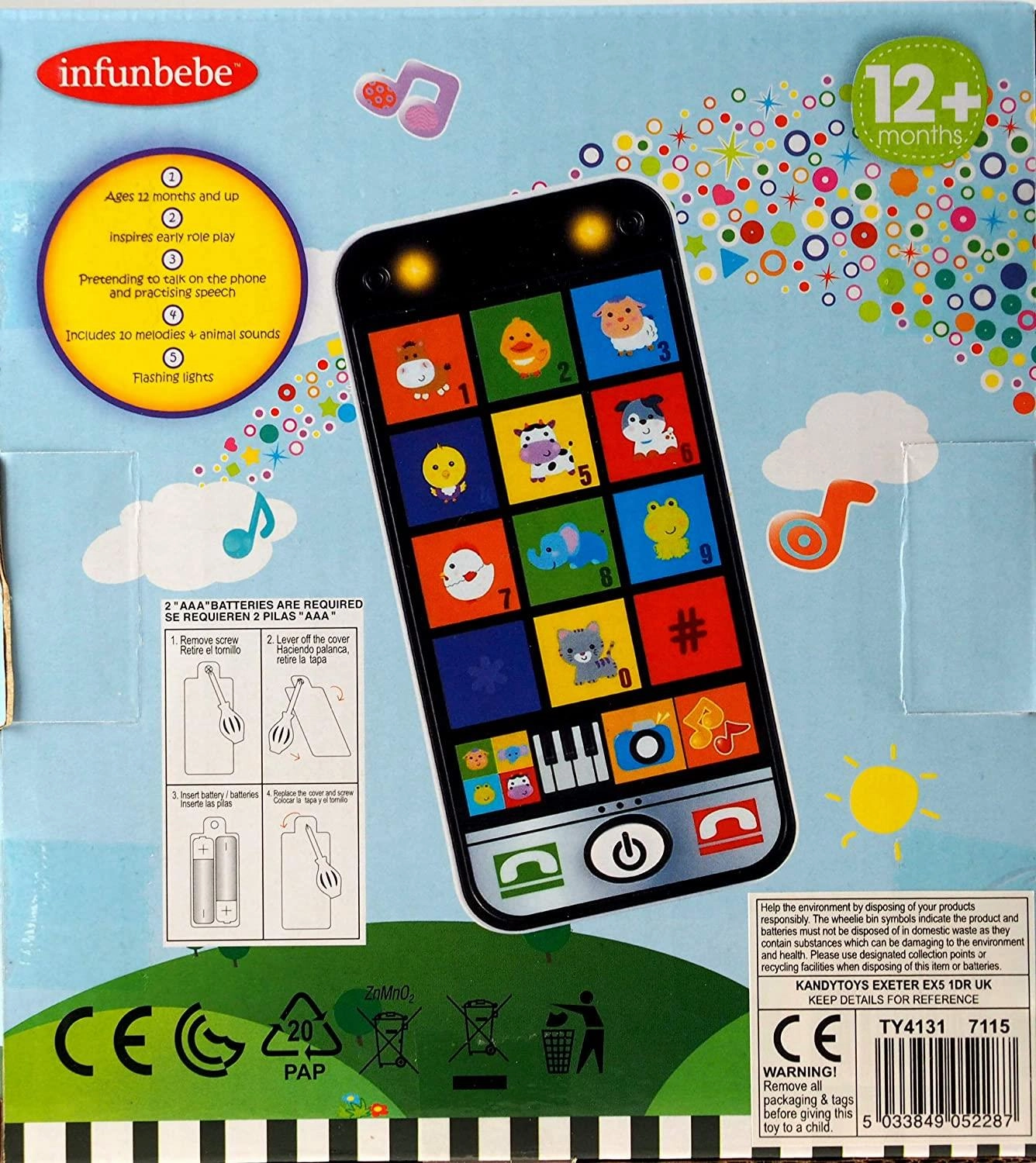 Baby's Pretend Smart Phone Sensory Toy with Sound Effects