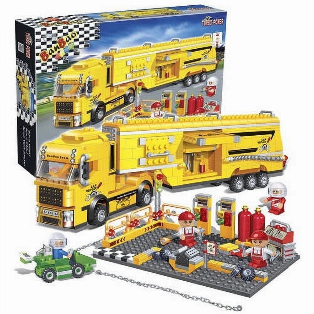 BanBao Racer Maintenance Truck Building Set - Yellow 660 Pieces