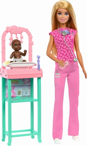 Barbie Baby Doctor Playset With Brunette Fashion Doll, 1 Baby Doll And Accessories For Kids Ages 3 