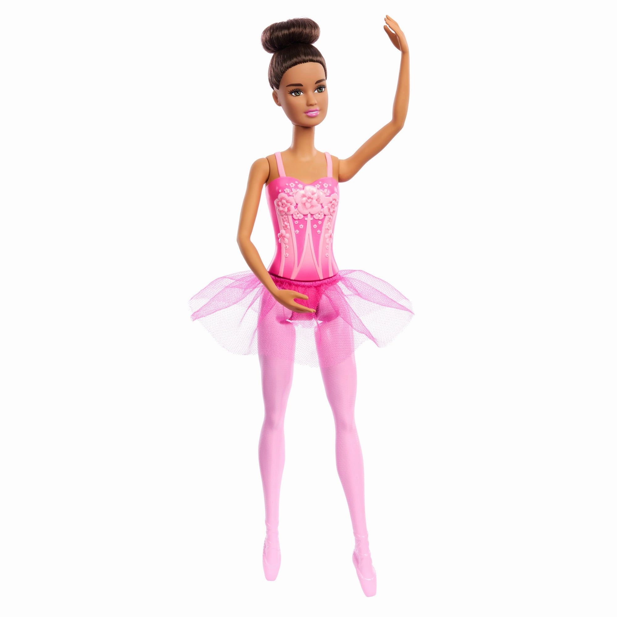 Barbie Ballerina Doll, Brunette Fashion Doll Wearing Pink Removable Tutu, Posed with Ballet Arms & en Pointe Toe Shoes