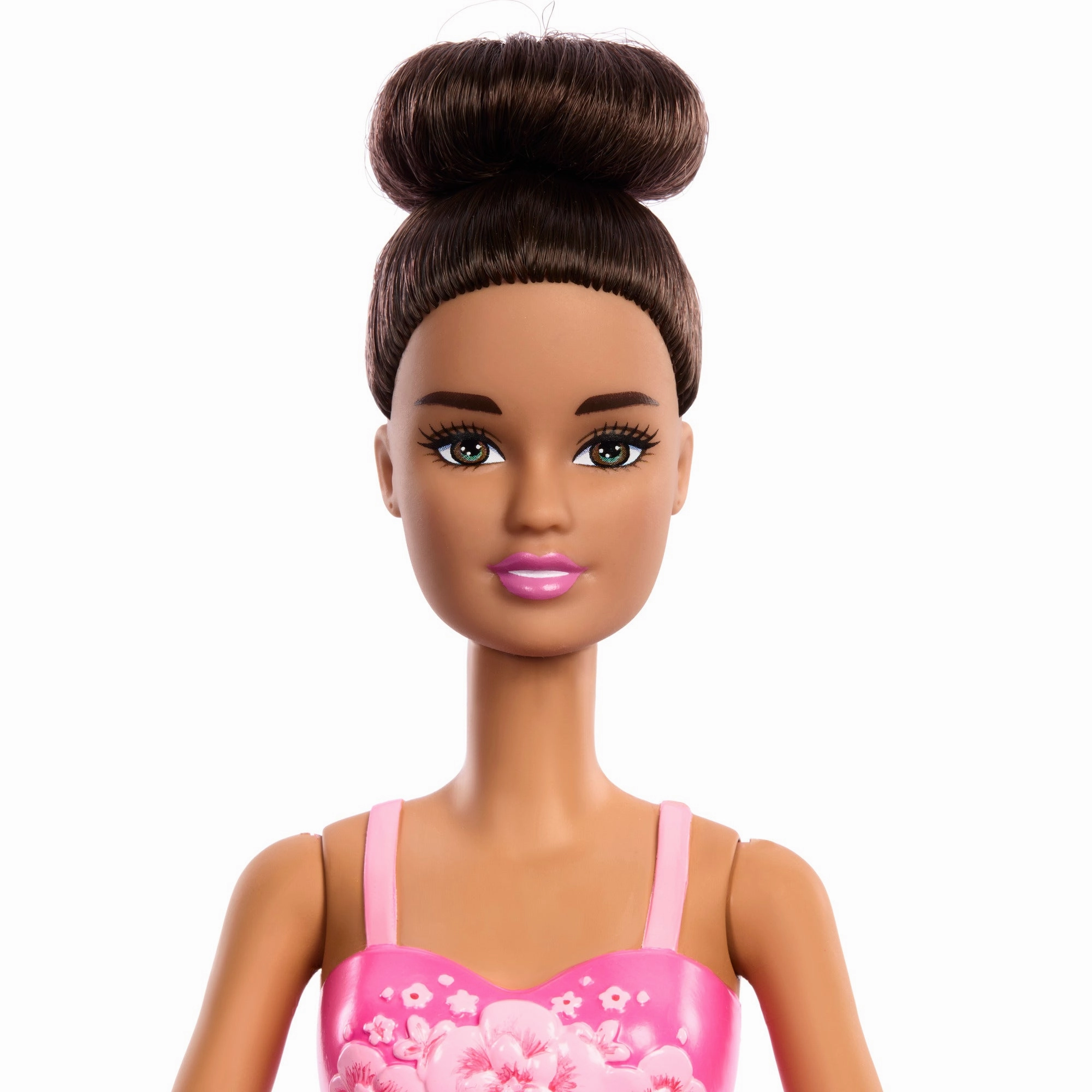 Barbie Ballerina Doll, Brunette Fashion Doll Wearing Pink Removable Tutu, Posed with Ballet Arms & en Pointe Toe Shoes