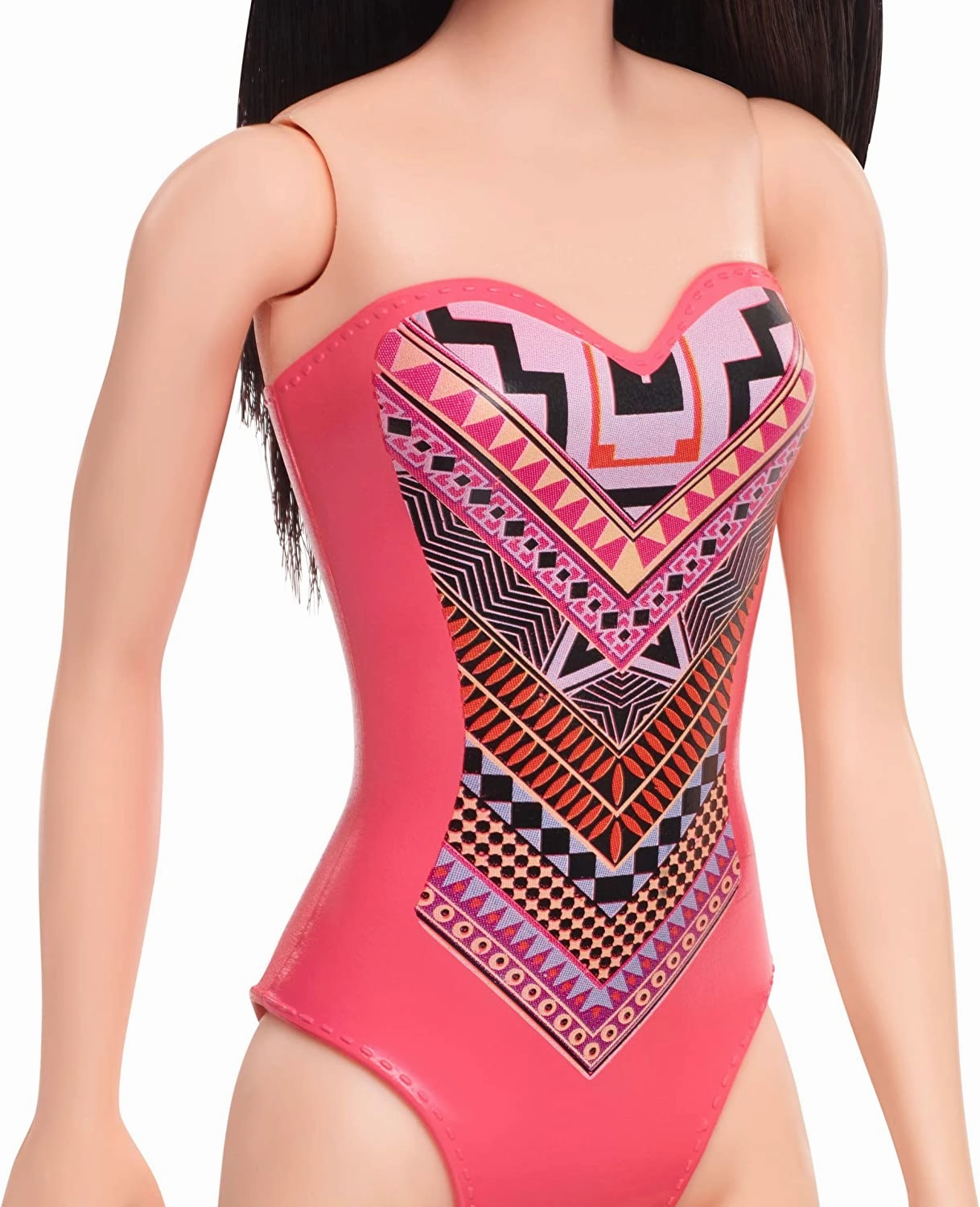 Barbie Beach Doll - Pink Aztec Print Swimsuit