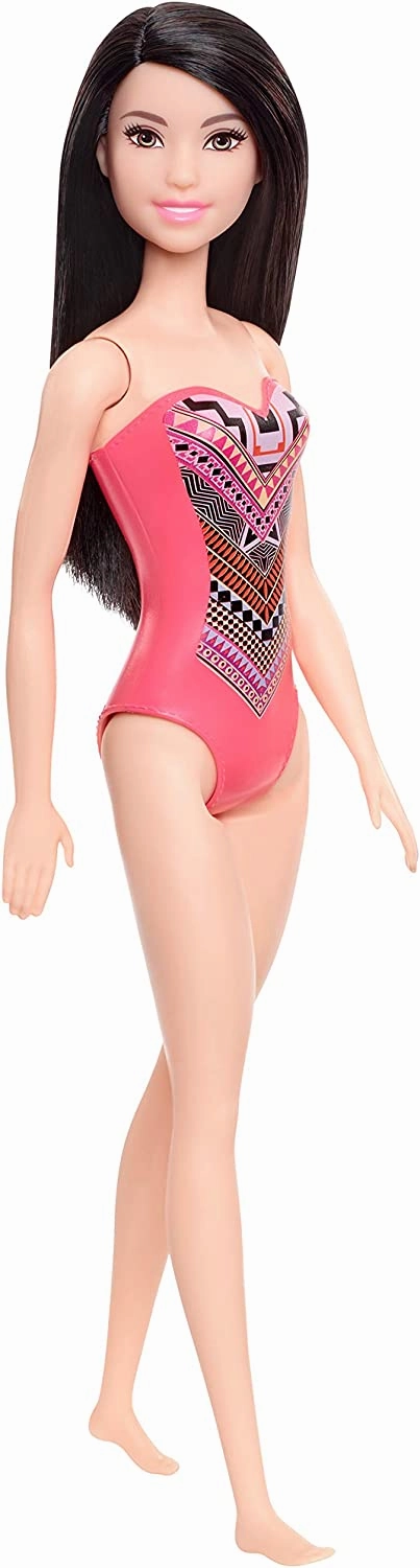 Barbie Beach Doll - Pink Aztec Print Swimsuit