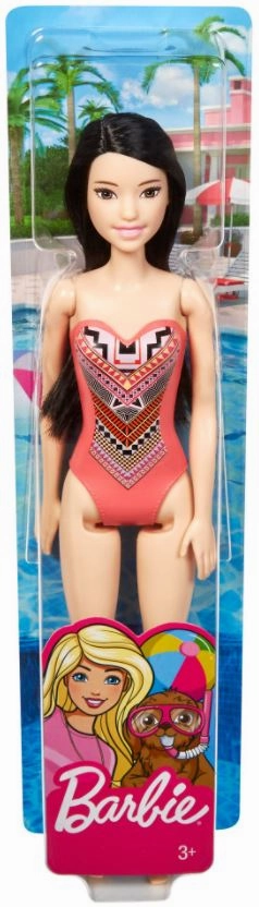 Barbie Beach Doll - Pink Aztec Print Swimsuit