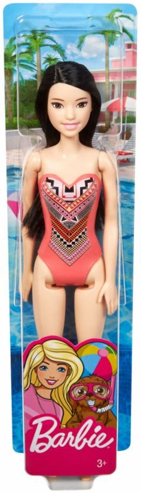 Barbie Beach Doll - Pink Aztec Print Swimsuit