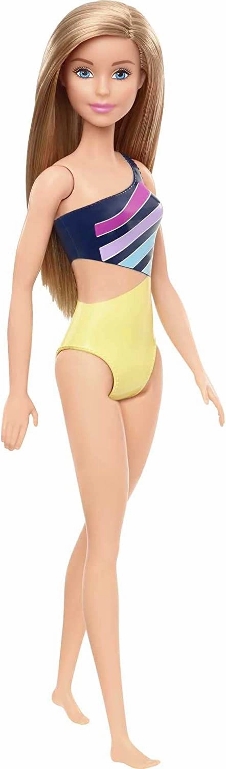 Barbie Beach Doll - Striped Swimsuit