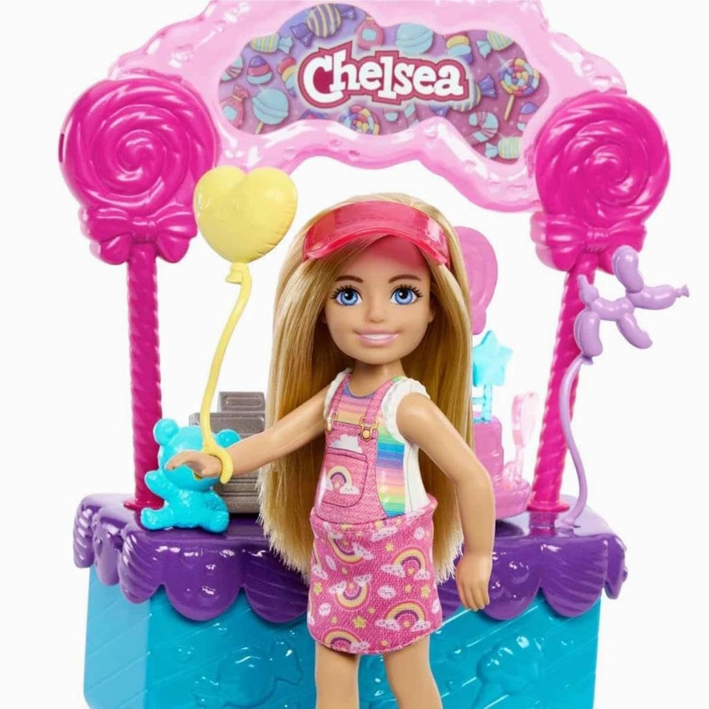 Barbie Chelsea Doll & Lollipop Stand Playset with Accessories, 10-Piece Toy Set from and Stacie to The Rescue movie for Kids Ages 3 