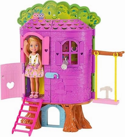 Barbie Chelsea Doll And Treehouse Playset With Pet Puppy For Kids Ages 3 