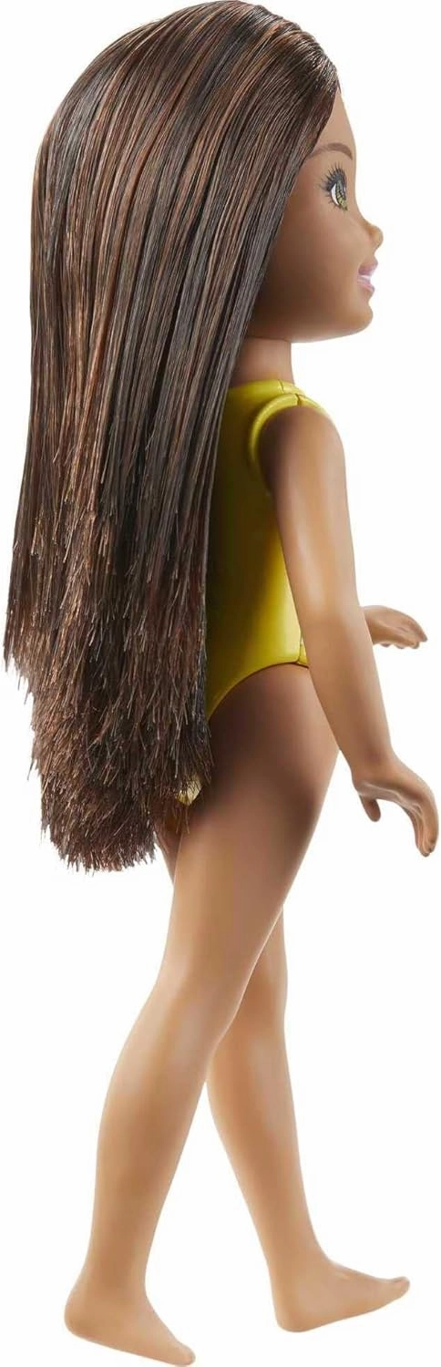 Barbie Chelsea Small Doll With Beach Swimsuit, Stripes & Pineapple,Brunette Hair & Green Eyes For Kids Ages 3 