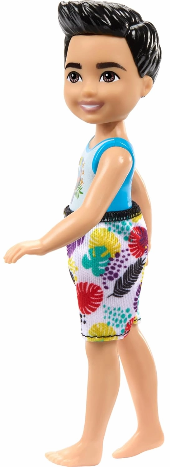 Barbie Chelsea Small Doll With Beach Swimsuit, Toucan & Tropical Leaf Print, Black Hair & Brown Eyes For Kids Ages 3 