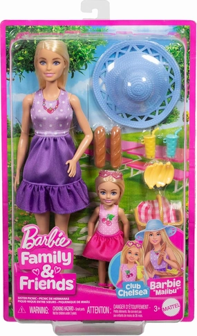 Barbie Family & Friends Picnic Playset with Dolls and Accessories for Kids Ages 3 