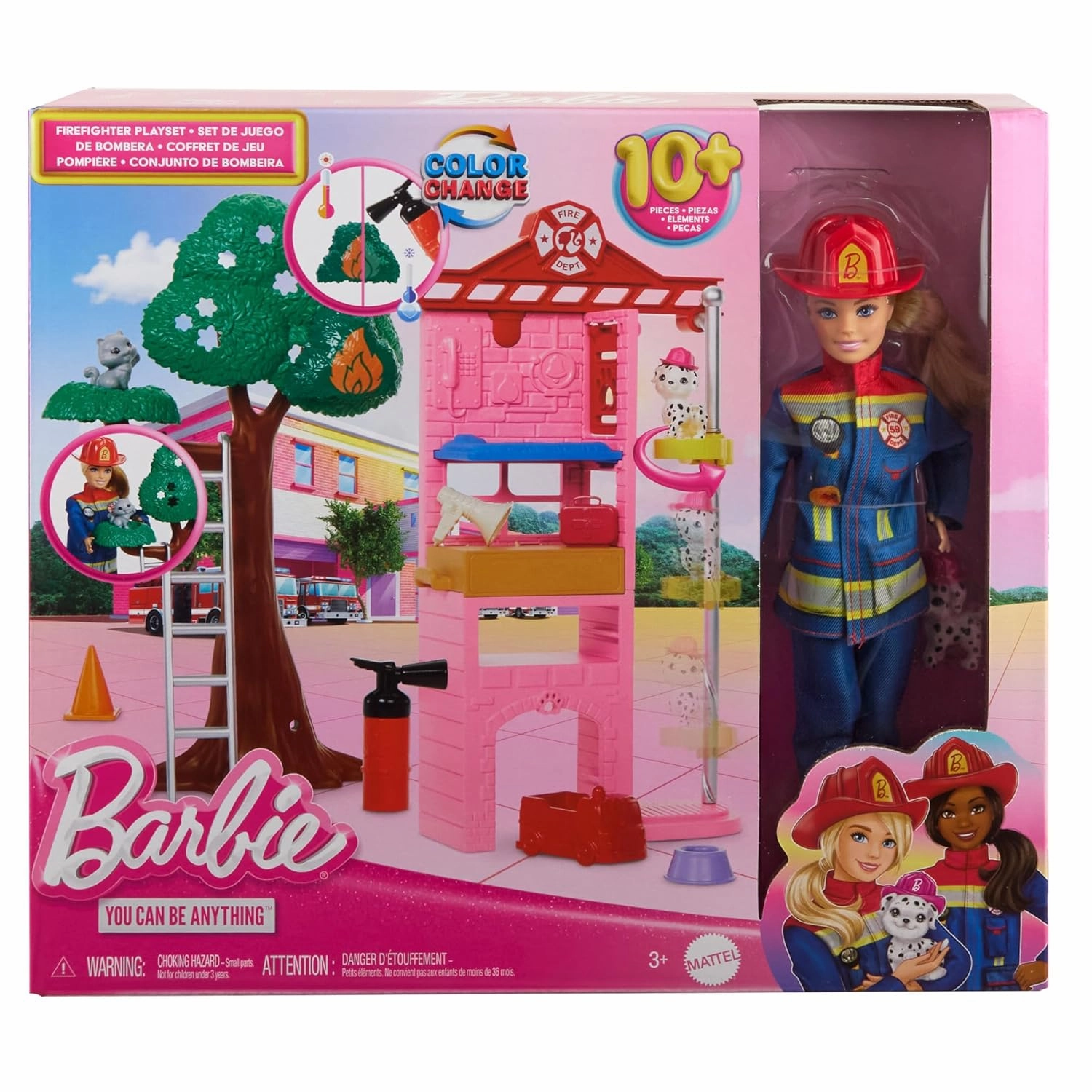 Barbie Firefighter Playset With Blonde Fashion Doll For Kids Ages 3 