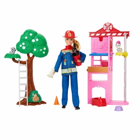 Barbie Firefighter Playset With Blonde Fashion Doll For Kids Ages 3 