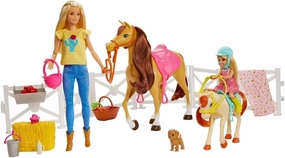 Barbie Hugs 'n' Horses With & Chelsea Dolls, Blonde Doll Playset For Kids Ages 3 