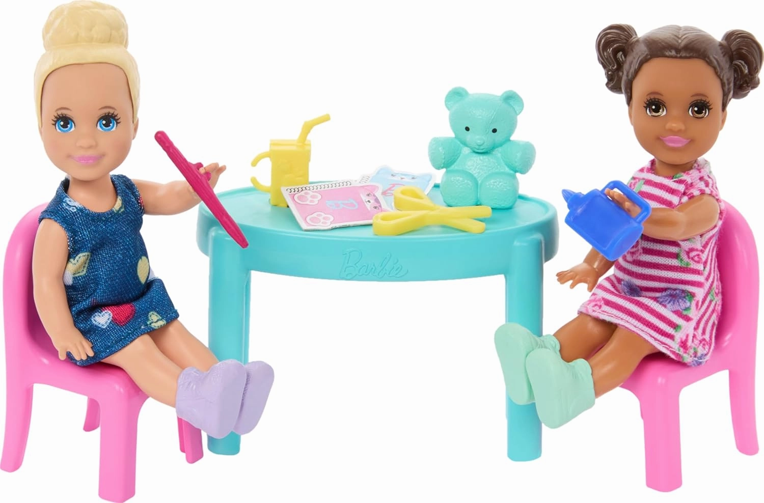 Barbie I Love School Dolls & Accessories, Classroom Playset with Fashion Doll, 2 Small Dolls & 20  Pieces Including Furniture