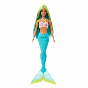 Barbie Mermaid Doll 1 with Fantasy Hair and Headband Accessories, Mermaid Toys with Shell-Inspired Bodices and Colorful Tails