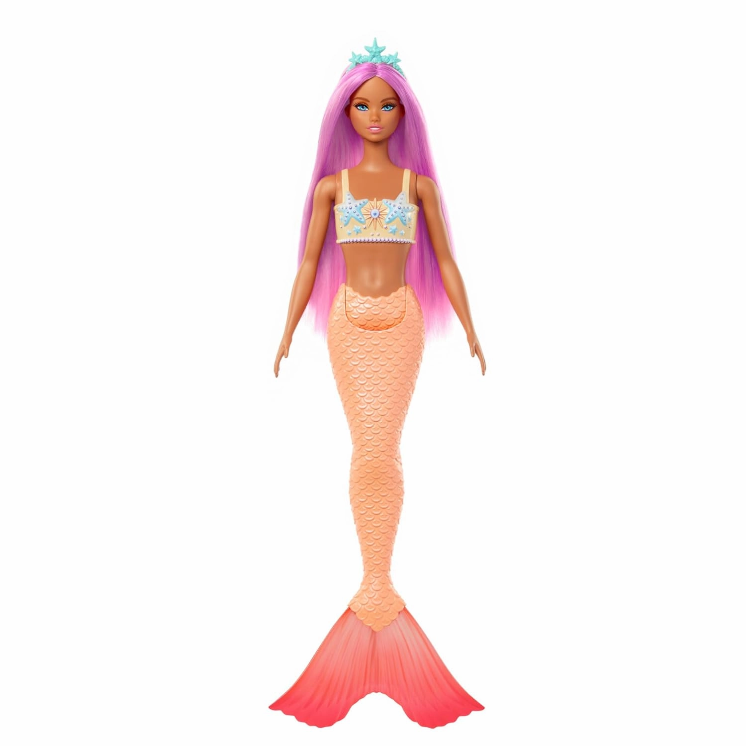 Barbie Mermaid Doll 3 with Fantasy Hair and Headband Accessories, Mermaid Toys with Shell-Inspired Bodices and Colorful Tails