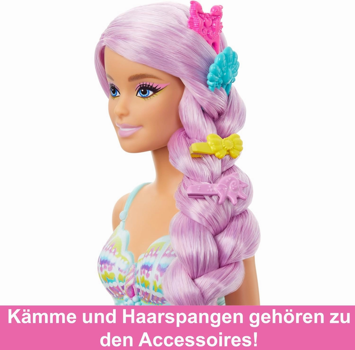 Barbie Mermaid Doll With 7-inch-Long Fantasy Hair & Accessories For Styling Play For Kids Ages 3 