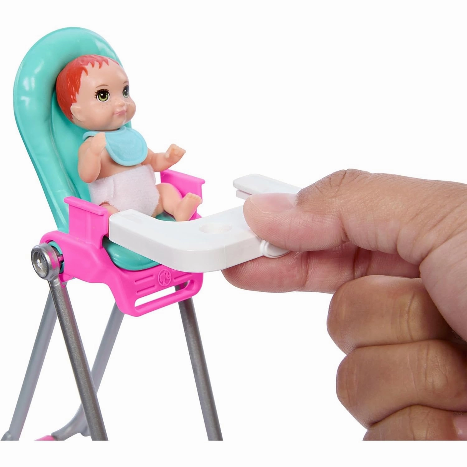 Barbie Skipper Babysitters Crib Playset With Brunette Friend Doll, Baby Doll with Babysitting Set Themed to Mealtime Accessories For Kids Ages 3 Years & Up