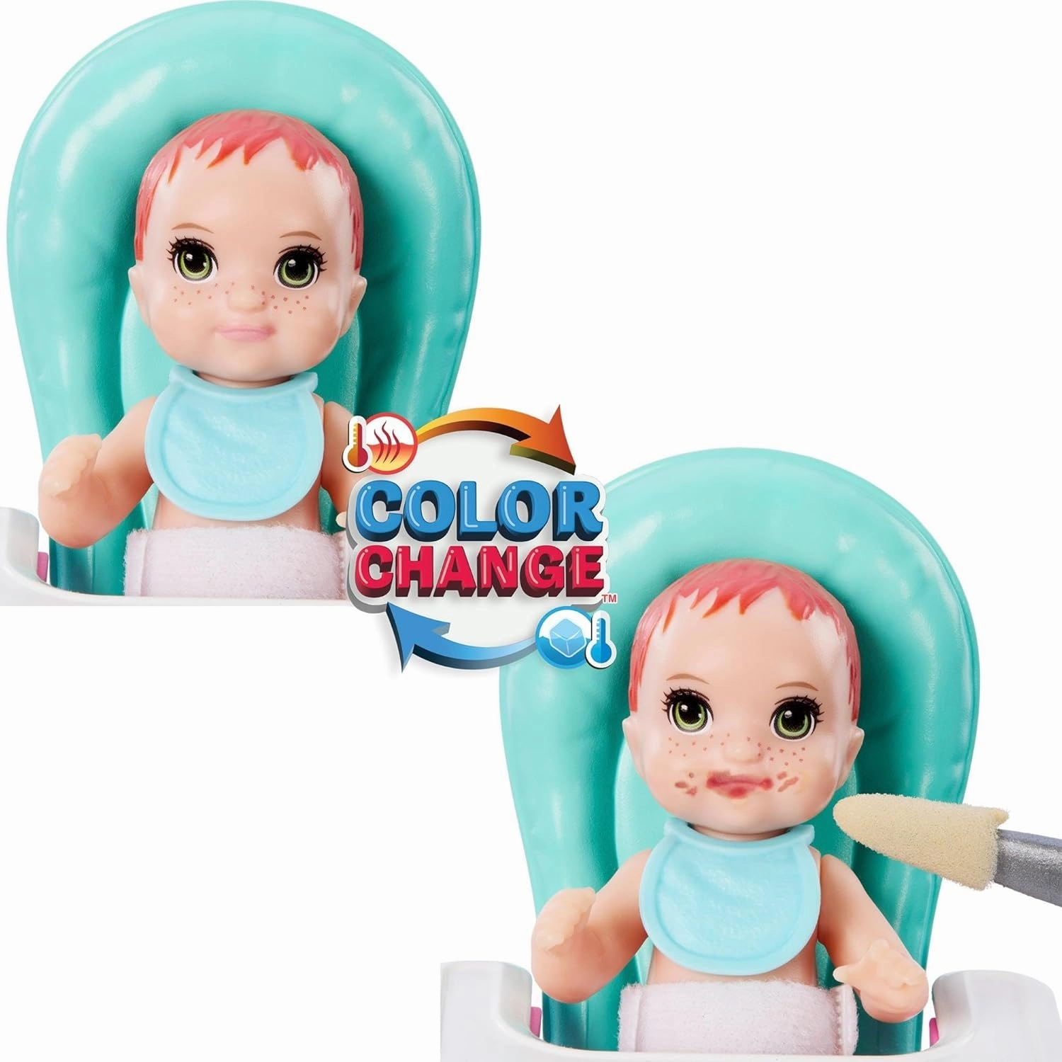 Barbie Skipper Babysitters Crib Playset With Brunette Friend Doll, Baby Doll with Babysitting Set Themed to Mealtime Accessories For Kids Ages 3 Years & Up