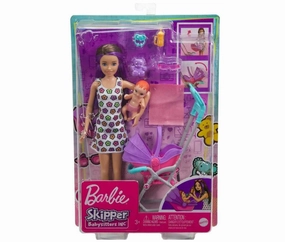 Barbie Skipper Babysitters Inc. Doll & Accessory Babysitter With Purple/Burnette Hair & Stroller