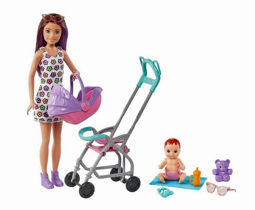 Barbie Skipper Babysitters Inc. Doll & Accessory Babysitter With Purple/Burnette Hair & Stroller