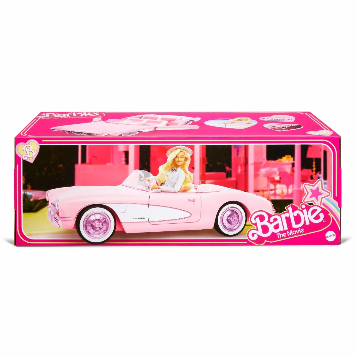 Barbie The Movie Pink Corvette Convertible Car