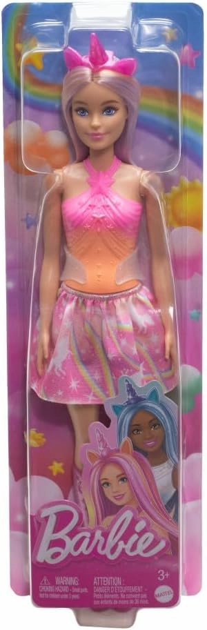 Barbie Unicorn Doll With Pink Hair, Ombre Outfit And Unicorn Accessories For Kids Ages 3 